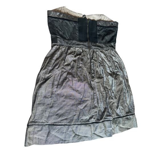 Y2K Staring at Stars Strapless Metallic Mini Dress Size 8 - Picture 2 of 12